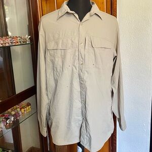 Tan Gravel Gear Button Up Shirt Size L